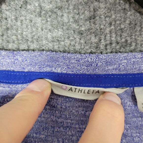 ATHLETA 721632 Purple Suri Bubble Hem Top Long Sleeve SIZE SMALL - Picture 6 of 10